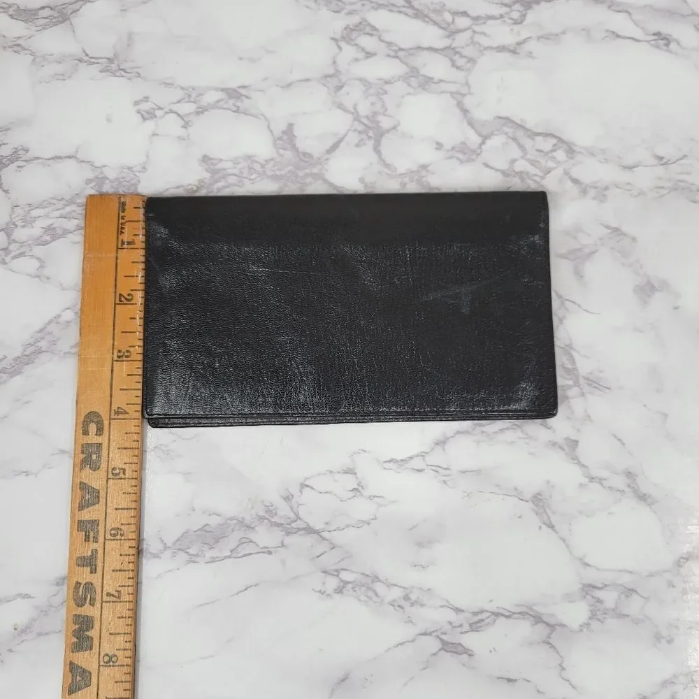 Lord Buxton Vintage Black Leather Wallet Shrunken Goat Skin